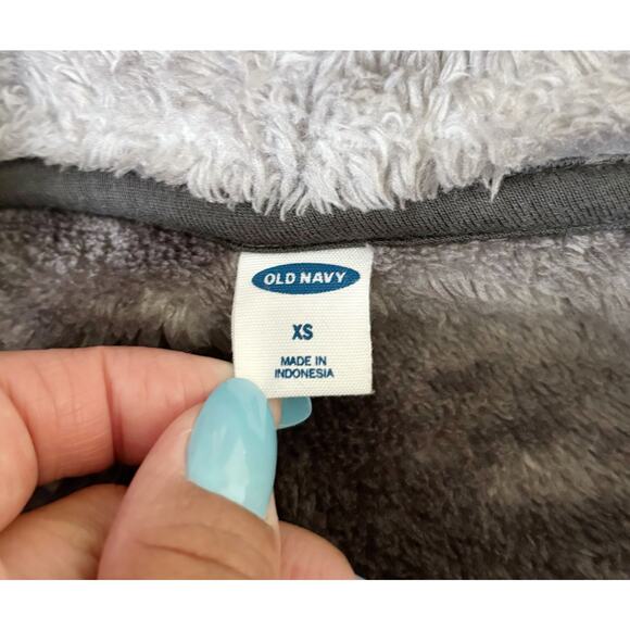 Old Navy Gray Tie Dye Fleece Full-Zip Jacket Womens Size XS - Picture 2 of 7